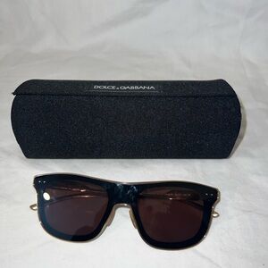 Dolce & Gabbana Black and Gold Square Sunglasses